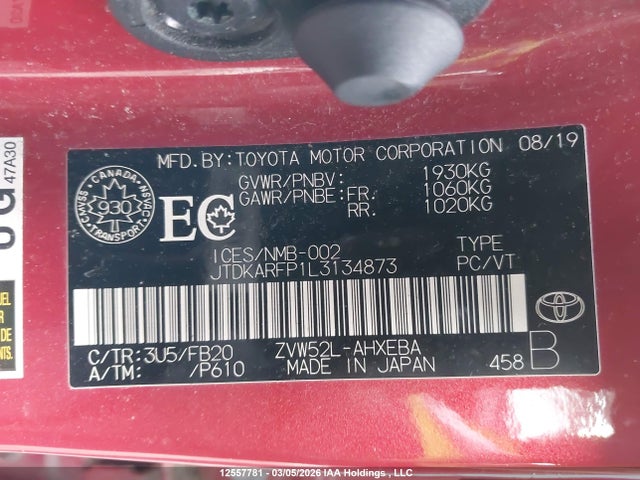 JTDKARFP1L3134873 Toyota Prius Prime Le/xle/limited