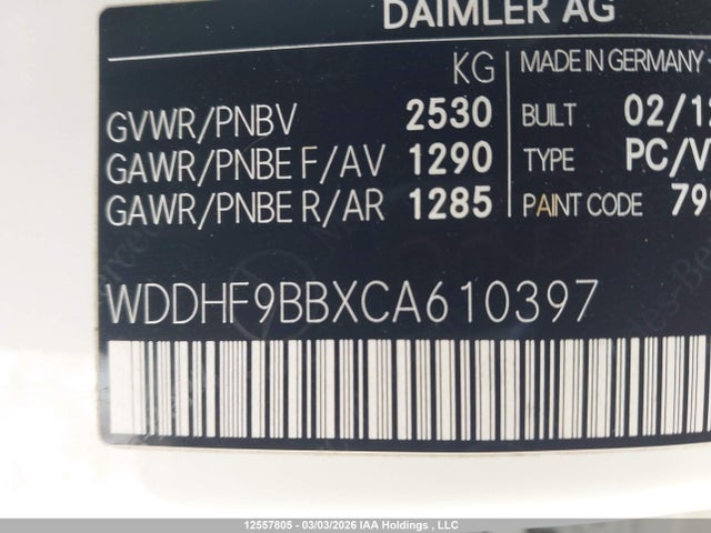 Aukcja sprzedaży 2012 Mercedes-benz E 550 4matic, vin: WDDHF9BBXCA610397, numer aukcji: 12557805