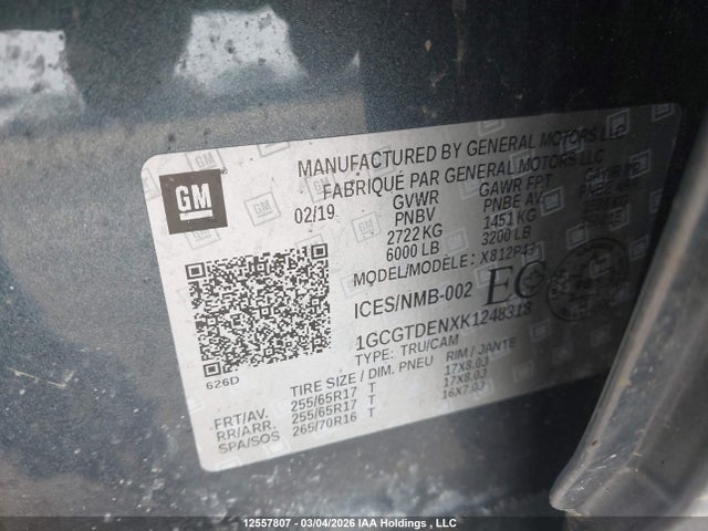 1GCGTDENXK1248318 Chevrolet Colorado Z71