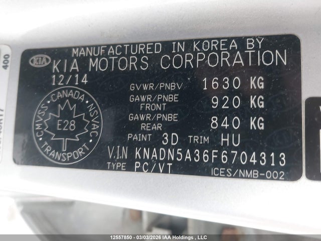 KIA Rio 2015 KNADN5A36F6704313 Image 19