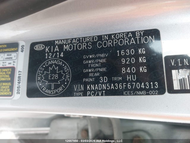 KIA Rio 2015 KNADN5A36F6704313 Image 9