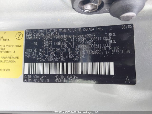 Aukcja sprzedaży 2005 Lexus Rx 330, vin: 2T2HA31U85C079557, numer aukcji: 12557863