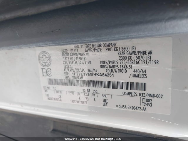 1FTYE1YM5HKA54251 Ford Transit T-150
