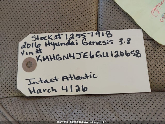 KMHGN4JE6GU120658 Hyundai Genesis 3.8 Premium