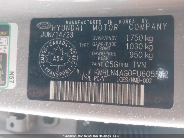 2023 Hyundai Elantra Luxury Ivt With Two-tone Interior მანქანა იყიდება აუქციონზე, vin: KMHLN4AG0PU605572, აუქციონის ნომერი: 12558002