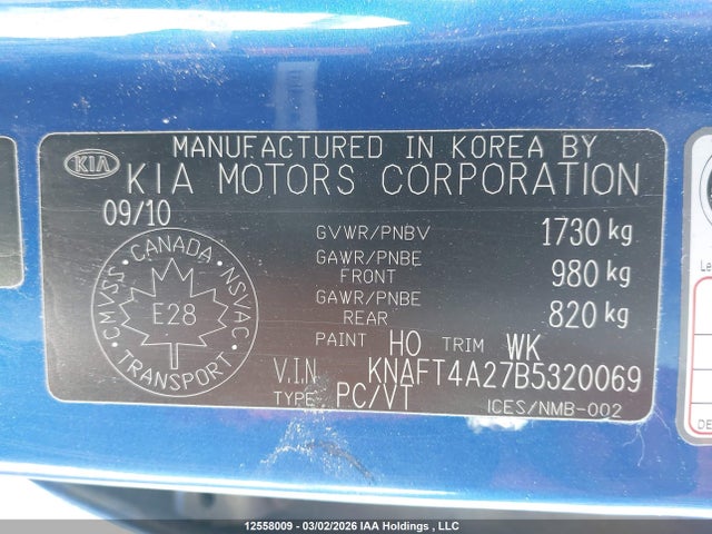 Продаж на аукціоні авто 2011 Kia Forte 2.0l Lx, vin: KNAFT4A27B5320069, номер лоту: 12558009