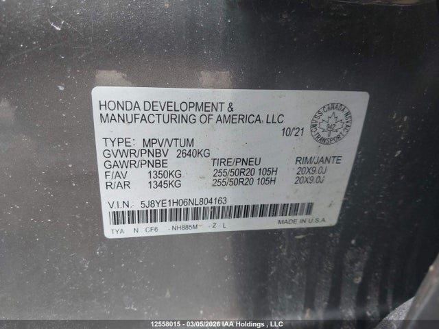 5J8YE1H06NL804163 Acura MDX A-SPEC