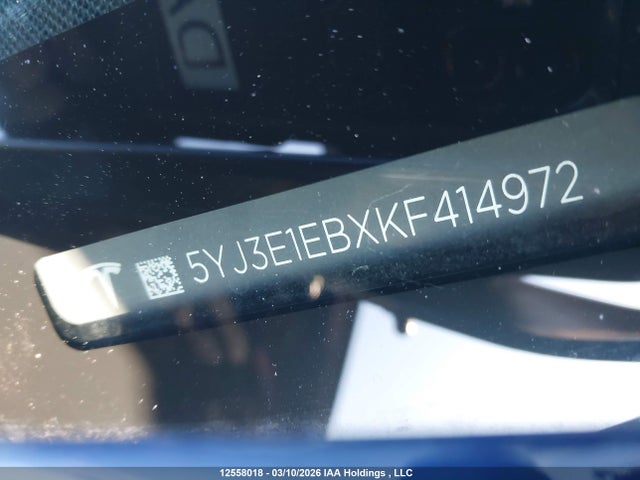 Aukcja sprzedaży 2019 Tesla Model 3 Long Range/performance, vin: 5YJ3E1EBXKF414972, numer aukcji: 12558018