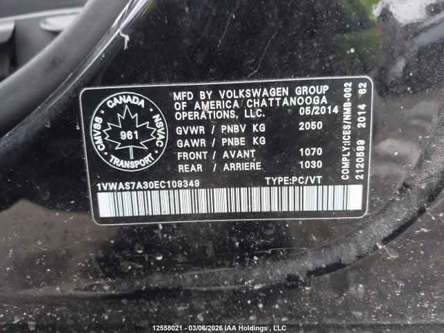 1VWAS7A30EC109349 Volkswagen Passat