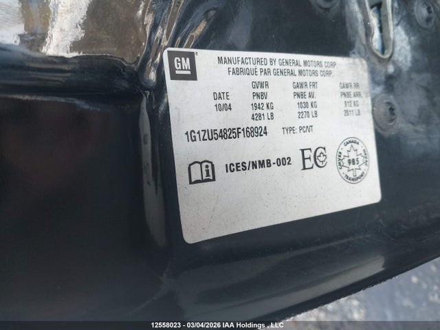 12558023 :رقم المزاد ، 1G1ZU54825F168924 vin ، 2005 Chevrolet Malibu Lt مزاد بيع