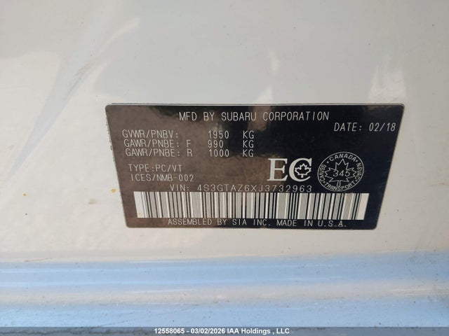 4S3GTAZ6XJ3732963 Subaru Impreza Limited