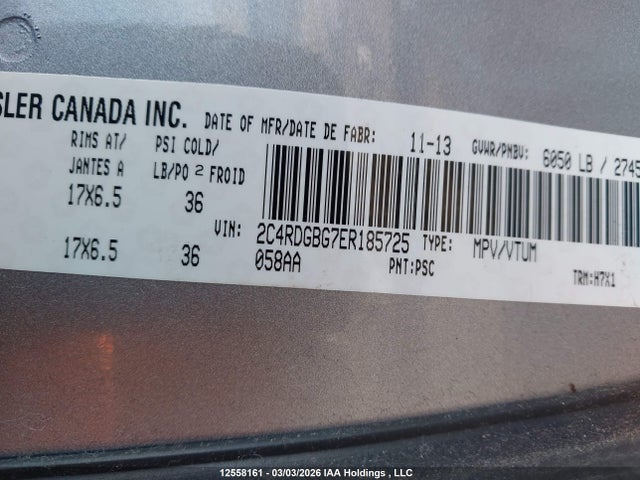 Aukcja sprzedaży 2014 Dodge Grand Caravan Se, vin: 2C4RDGBG7ER185725, numer aukcji: 12558161