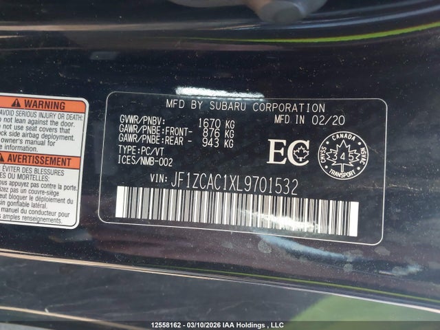 JF1ZCAC1XL9701532 Subaru BRZ