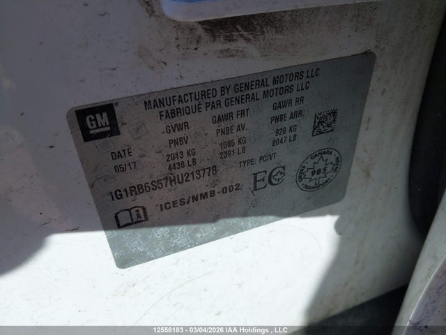 1G1RB6S57HU213778 Chevrolet Volt