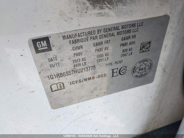 1G1RB6S57HU213778 Chevrolet Volt