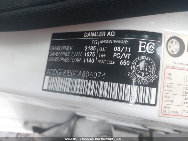 Aukcja sprzedaży 2012 Mercedes-benz C 350 4matic, vin: WDDGF8JB0CA606074, numer aukcji: 12558190