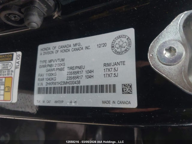 2HKRW1H23MH000438 Honda CR-V LX
