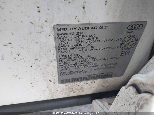 WA1AUCF39M1151621 Audi Q3