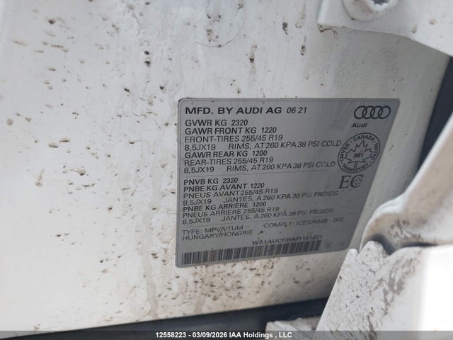 WA1AUCF39M1151621 Audi Q3