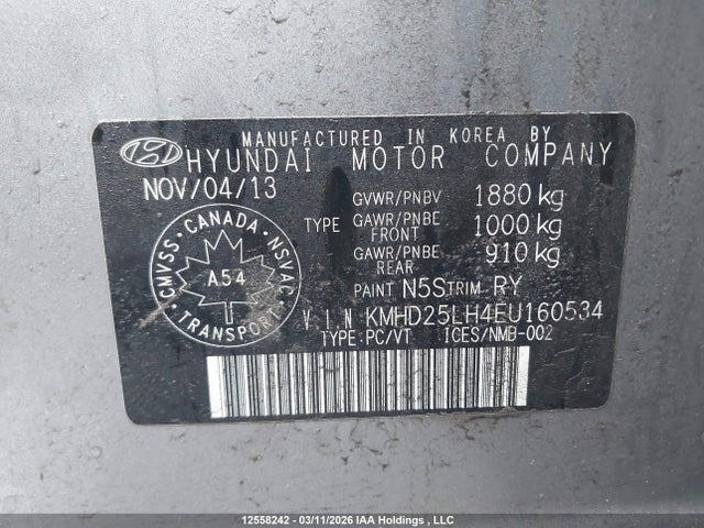 KMHD25LH4EU160534 Hyundai Elantra