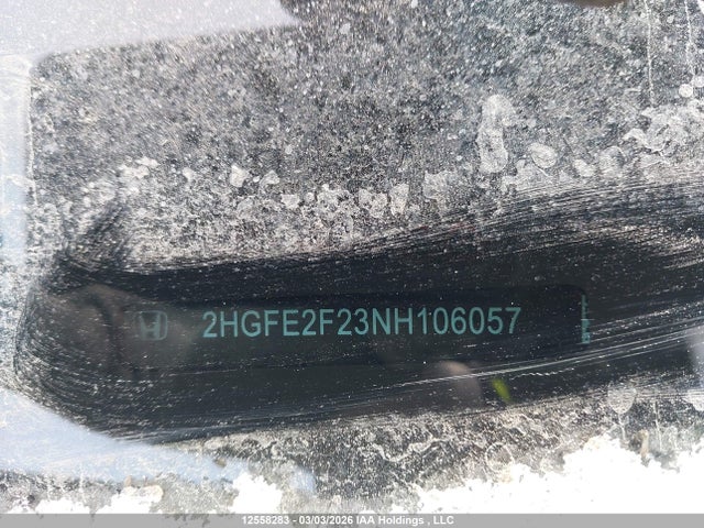 12558283 :رقم المزاد ، 2HGFE2F23NH106057 vin ، 2022 Honda Civic Lx مزاد بيع