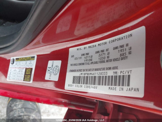 JM1BPBDM4K1128333 Mazda Mazda3 Gt