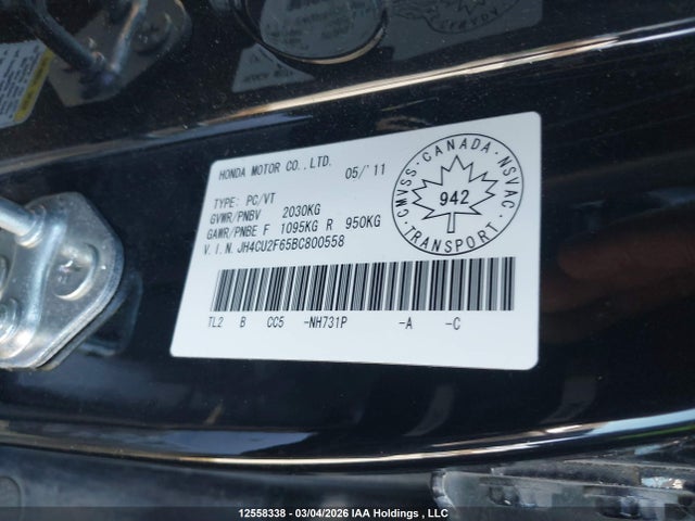 Продажа на аукционе авто 2011 Acura Tsx Premium/technology Package, vin: JH4CU2F65BC800558, номер лота: 12558338