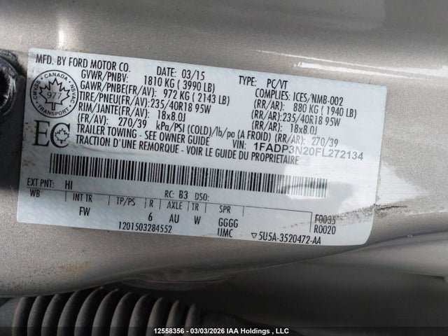 Ford Focus Titanium 2015 1FADP3N20FL272134 Image 18