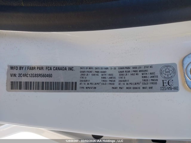 Chrysler Grand Caravan Sxt 2025 2C4RC1ZG8SR560460 Image 9