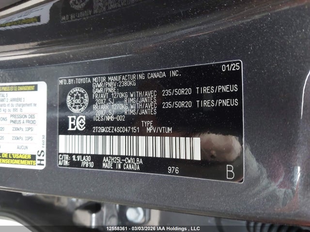 Auction sale of the 2025 Lexus Nx Nx 350h, vin: 2T2GKCEZ4SC047151, lot number: 12558361