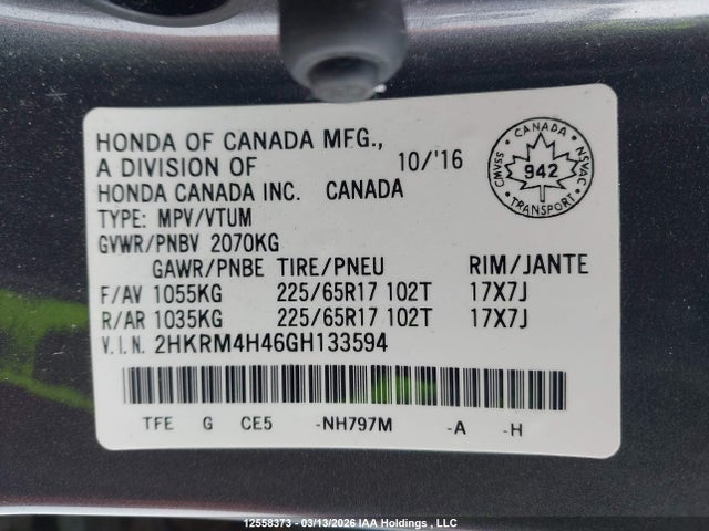 2HKRM4H46GH133594 Honda CR-V SE