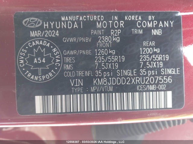 KM8JDDD2XRU207556 Hyundai Tucson Ultimate