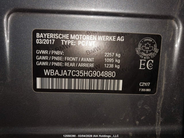 WBAJA7C35HG904880 BMW 530 XI