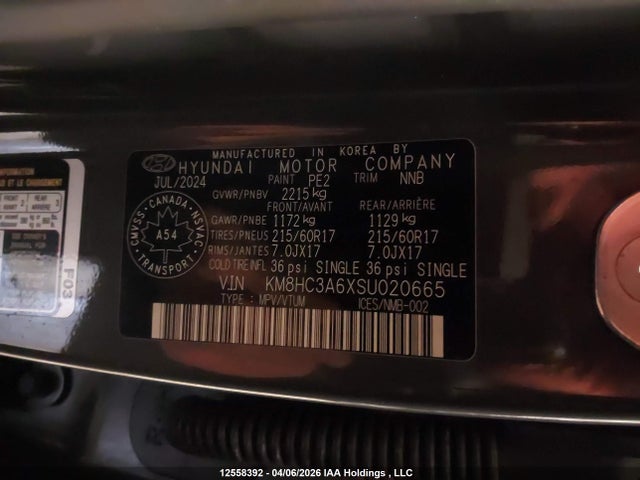 KM8HC3A6XSU020665 Hyundai Kona Electric Preferred
