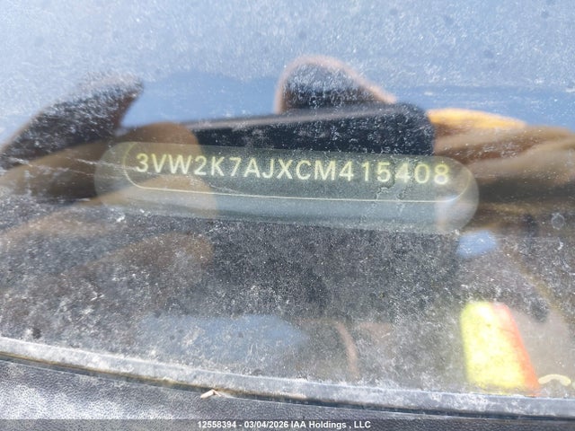 12558394 :رقم المزاد ، 3VW2K7AJXCM415408 vin ، 2012 Volkswagen Jetta S مزاد بيع