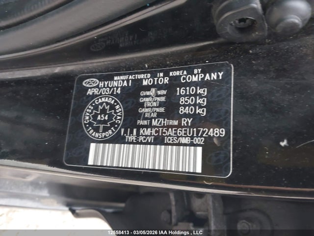KMHCT5AE6EU172489 Hyundai ACCENT GL