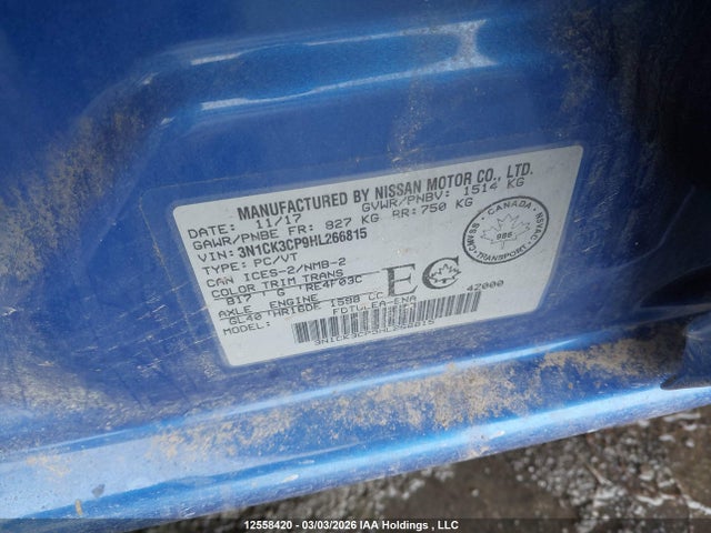 3N1CK3CP9HL266815 Nissan Micra