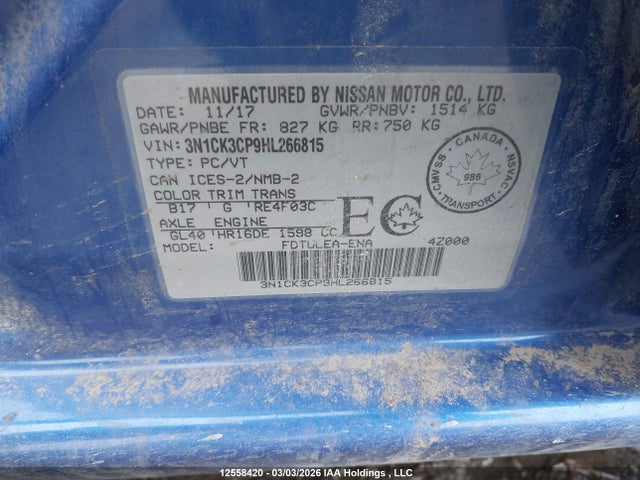 3N1CK3CP9HL266815 Nissan Micra