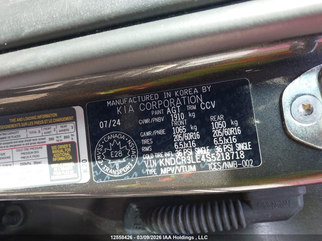 KNDCR3LE4S5218718 KIA Niro Hev Ex/ex Premium