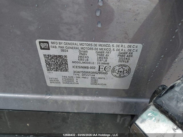Продаж на аукціоні авто 2024 Chevrolet Equinox Ev Rs, vin: 3GN7DSRR3RS295995, номер лоту: 12558432