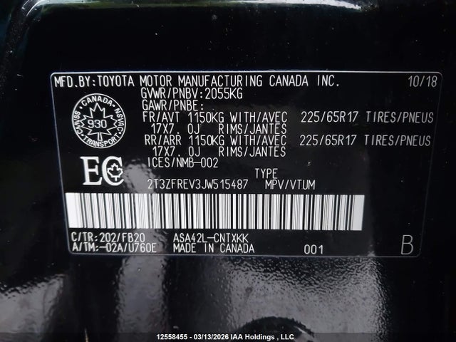 Toyota RAV4 LE 2018 2T3ZFREV3JW515487 Image 9