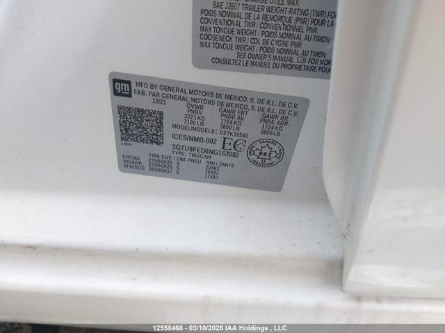 3GTU9FED6NG163082 GMC Sierra 1500 Limited Denali