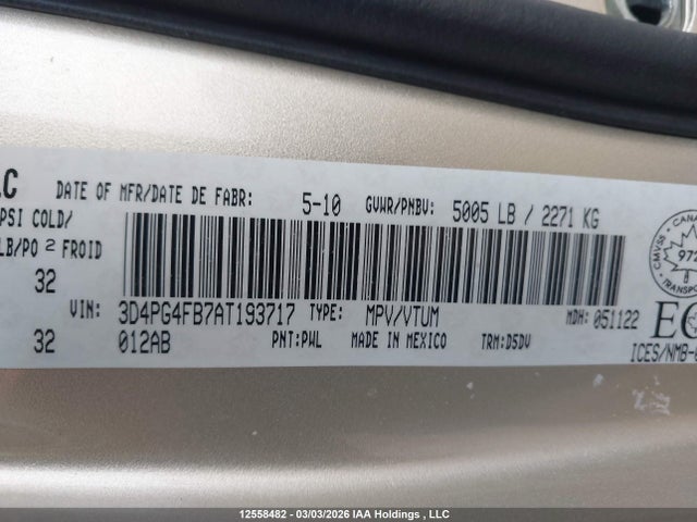 Aukcja sprzedaży 2010 Dodge Journey Se, vin: 3D4PG4FB7AT193717, numer aukcji: 12558482