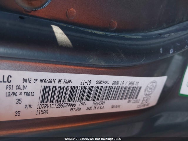 Aukcja sprzedaży 2011 Dodge Ram 1500, vin: 1D7RV1CT3BS580006, numer aukcji: 12558510