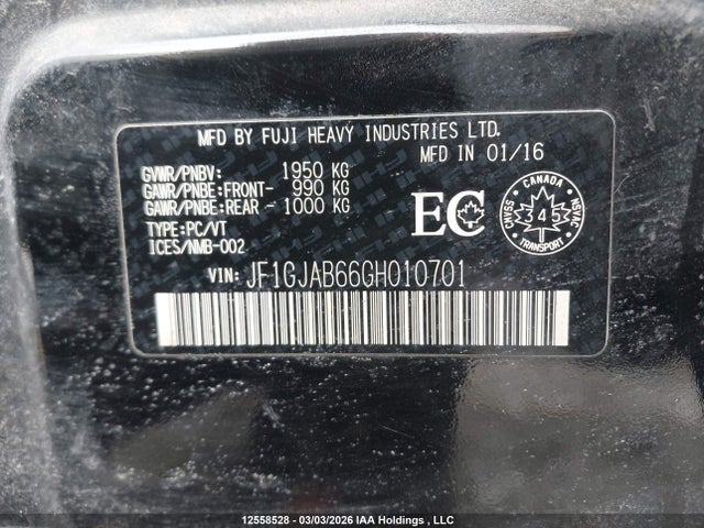JF1GJAB66GH010701 Subaru Impreza