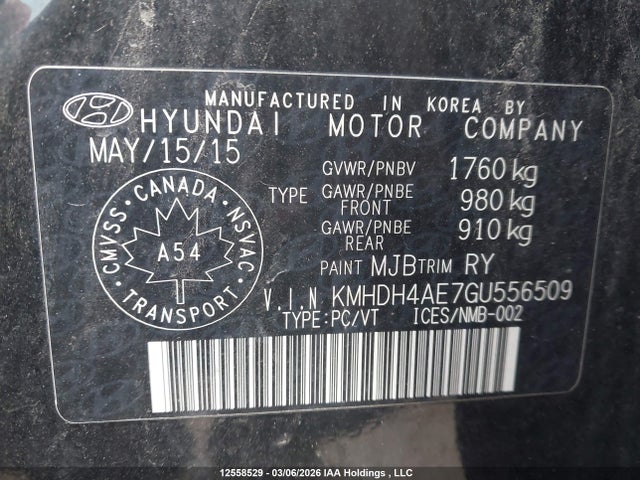 Продаж на аукціоні авто 2016 Hyundai Elantra Se/sport/limited, vin: KMHDH4AE7GU556509, номер лоту: 12558529