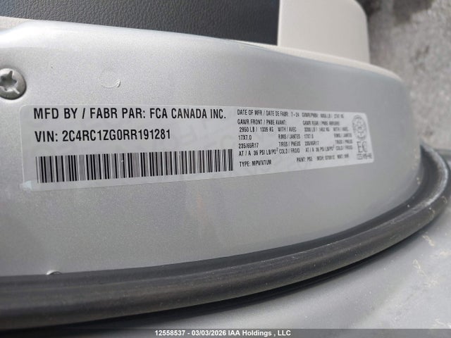 2C4RC1ZG0RR191281 Chrysler Grand Caravan Sxt
