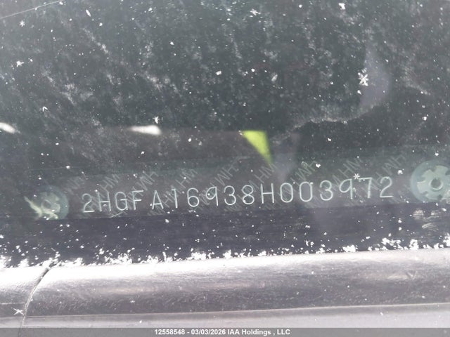 Aukcja sprzedaży 2008 Honda Civic Exl, vin: 2HGFA16938H003972, numer aukcji: 12558548