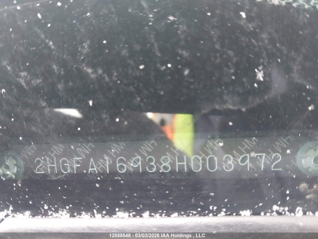 Aukcja sprzedaży 2008 Honda Civic Exl, vin: 2HGFA16938H003972, numer aukcji: 12558548