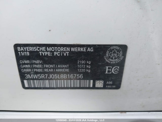 3MW5R7J05L8B16756 BMW 330i Xdrive